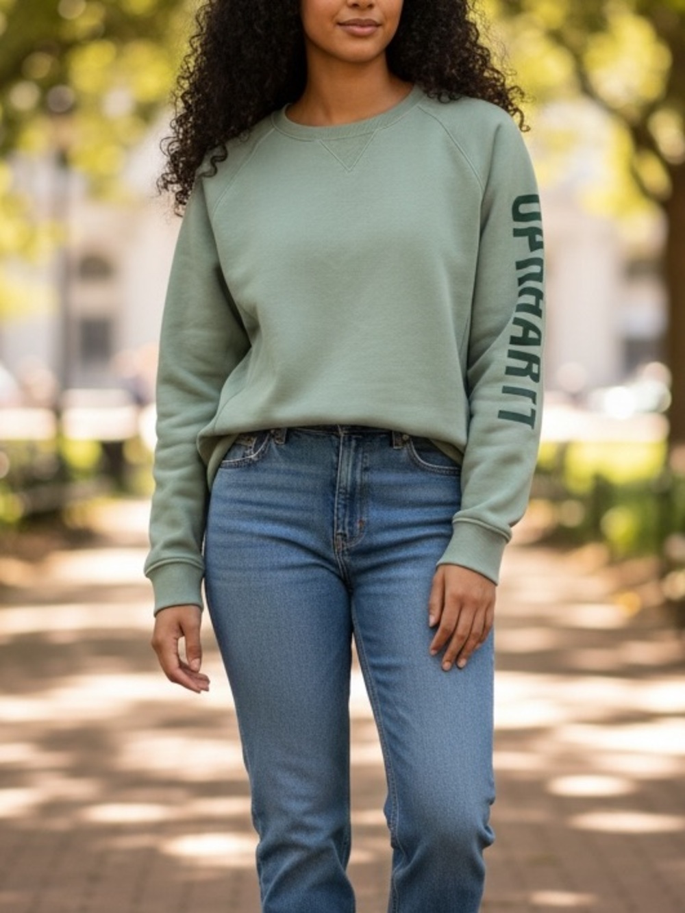 Women’s Carhartt Crewneck Sweatshirt RN#14806 Relaxed Fit Pullover Workwear